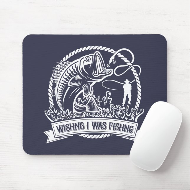 Mousepad Queria Que Eu Estivesse Pescando (Com mouse)