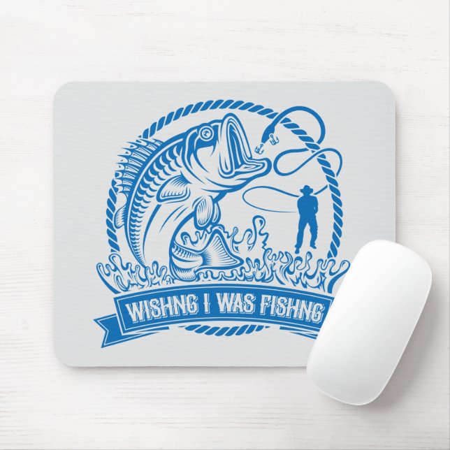 Mousepad Queria Que Eu Estivesse Pescando (Com mouse)