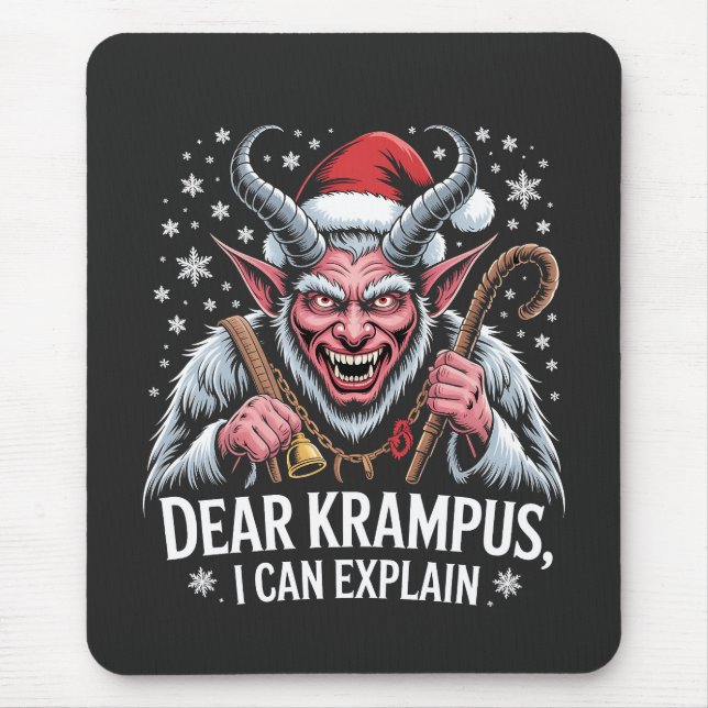 Mousepad Querido Krampus, posso explicar Papais noeis de Na (Frente)