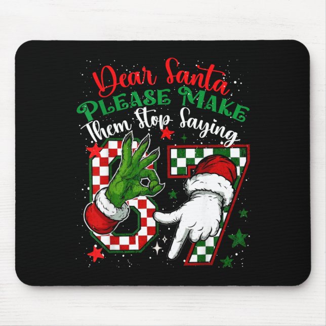 Mousepad Querido Papai Noel 67 Natal Divertido Six Seven 6- (Frente)