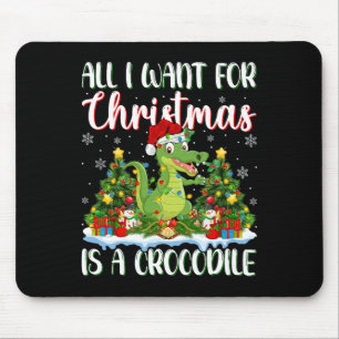 Mousepad Quero O Natal É Um Crocodilo De Árvore Xmas.