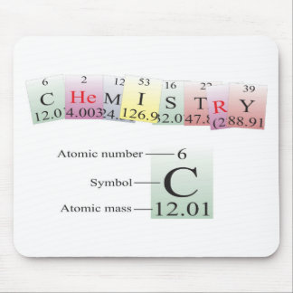 Mousepad Química soletrada com elementos