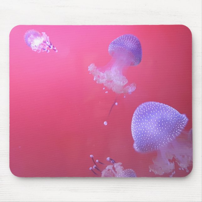 Mousepad Quirky Jellyfish in the Pink Water (Frente)