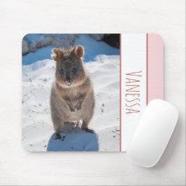 Mousepad Quokka na Praia, Meninas Rosa Personalizadas