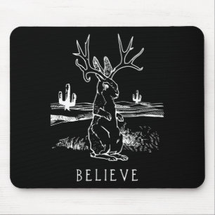 Mousepad Rabbit Gift   Believe Jackalope