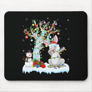 Mousepad Rabbit Ilumina Árvore Xmas Engraçado Rabbit Dabbin