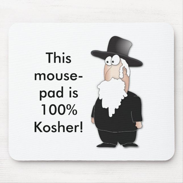 Mousepad Rabino judaico engraçado - desenhos animados legal (Frente)