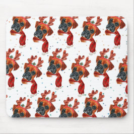 Mousepad Raça Boxer Aquarela de Cachorro Padrão Estrelas Na