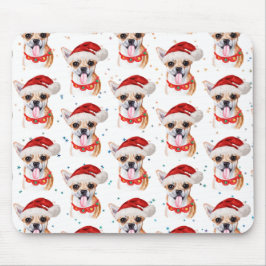 Mousepad Raça Chihuahua Padrão de Cão em Aquarela Natal