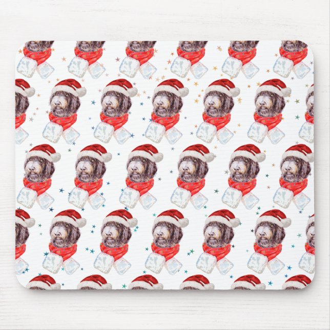 Mousepad Raça de Cachorro Newfypoo Estrelas de Natal (Frente)