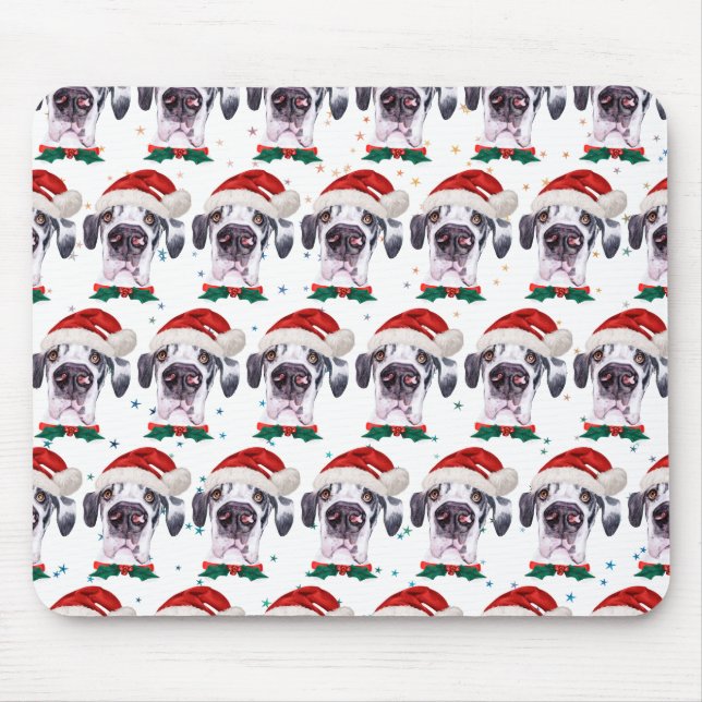 Mousepad Raça de Cão Great Dane Estrelas de Natal (Frente)