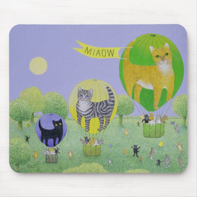 Mousepad Raça do balão do gato (Frente)
