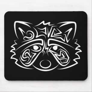 Mousepad Racconon Tribal Negro e Branco