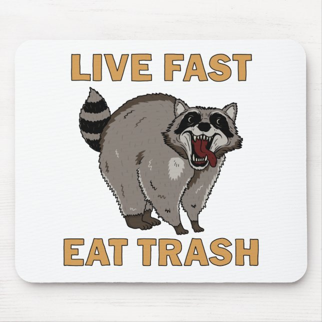 Mousepad Raccoon - Lixo de Comida Rápida ao Vivo (Frente)