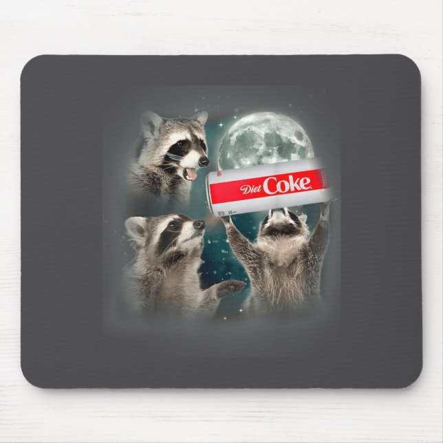 Mousepad Raccoon Meme 3 Racoons Howling At Moon Funny Weird (Frente)