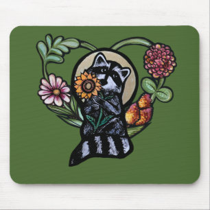 Mousepad Raccoon Nature ama arte de girassol