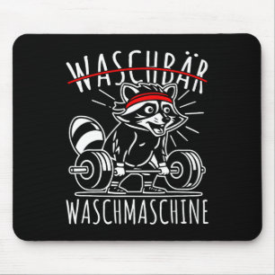 Mousepad Raccoon Washing Machine Raccoon Malhação Bodybuild