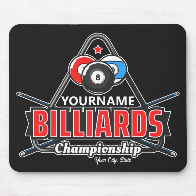 Mousepad Rack de Piscina de Bola 8 Billiards de NOME Person (Frente)