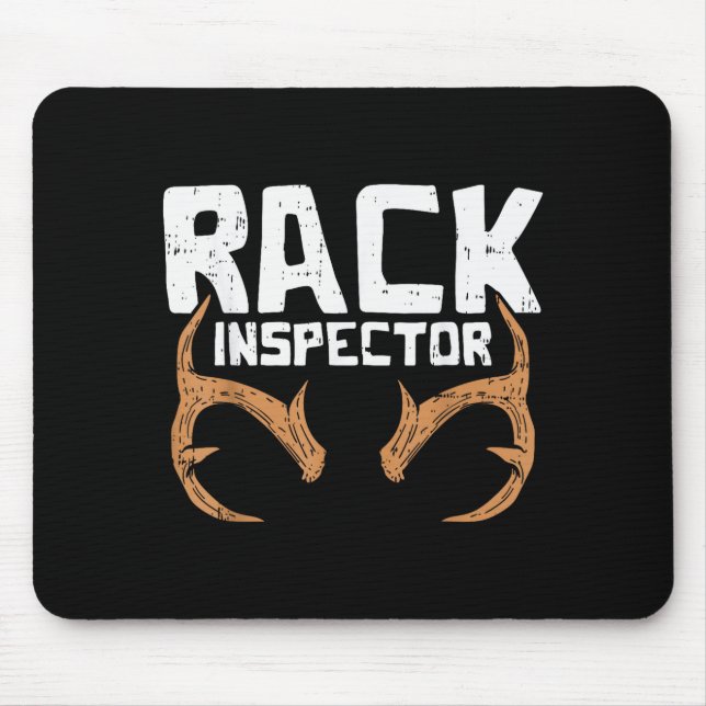 Mousepad Rack Inspector Funny Deer Elk Buck Bow Hunting Hun (Frente)
