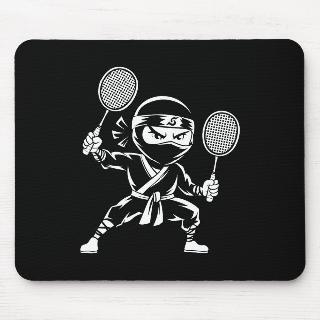 Mousepad Racket Shuttle Racquet - Jogador Dminton Ninja (Frente)