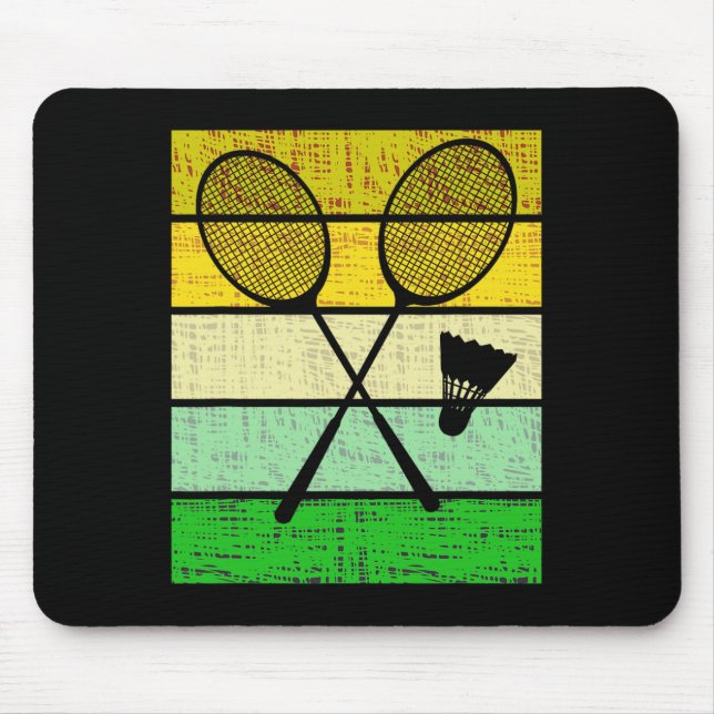 Mousepad Rackets De Badminton Retro E Brincadeira De Badmin (Frente)
