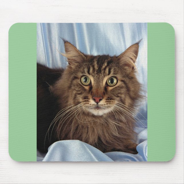Mousepad Racum de Maine, gato malhado marrom (Frente)