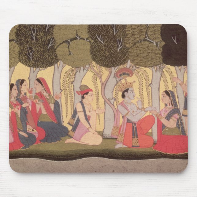 Mousepad Radha e Krishna assentados em um bosque, Kulu (Frente)