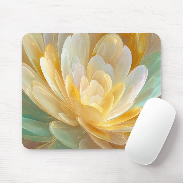 Mousepad Radiação Serena de Camadas de Pétalas Douradas e Á (Com mouse)