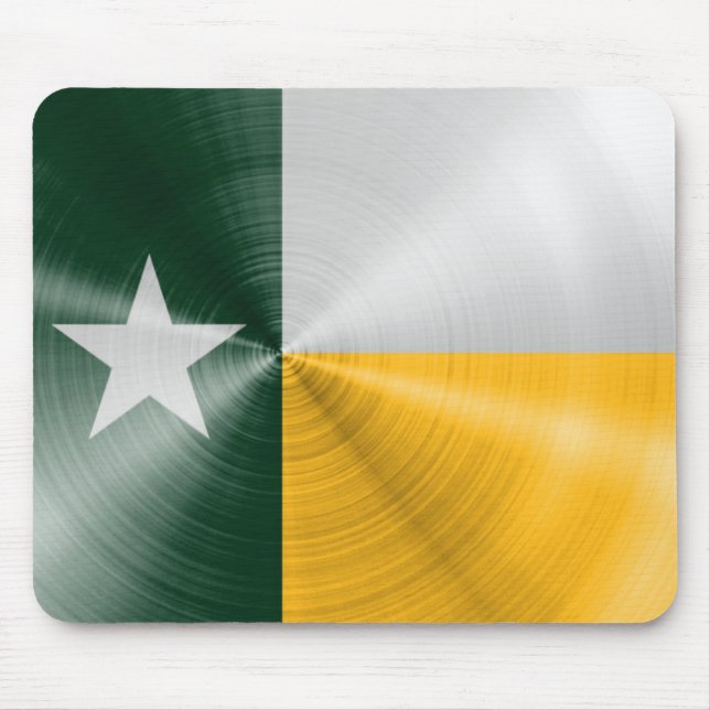 Mousepad Radial verde e Dourado da bandeira de Texas (Frente)