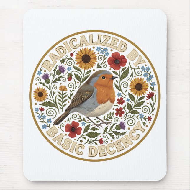 Mousepad Radicalizado pela Decência Básica Desenho de Pássa (Frente)