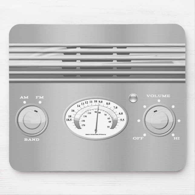 Mousepad Rádio do vintage do cromo (Frente)