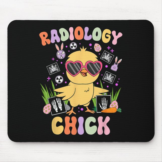 Mousepad Radiologia do Dia de Páscoa Frango Rad Tech Radiol (Frente)