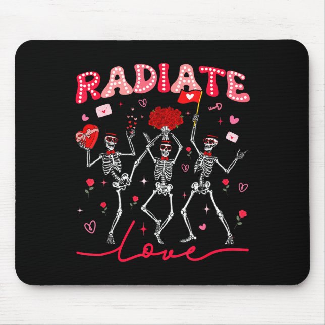 Mousepad Radiology Radiate Rad Tech Valentine Skeleton Hear (Frente)