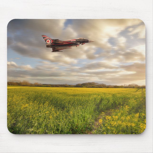 Mousepad RAF Typhoon Eurocater jet sobrevoando a colza c (Frente)