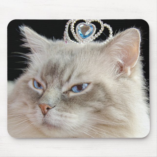 Mousepad Ragdoll Cat com Tiara (Frente)