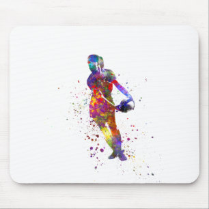 Mousepad Râguebi feminino em aquarela