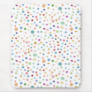 Mousepad Rainbow Confetti Dots Watercolor Pad do Rato