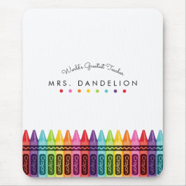 Mousepad Rainbow Crayons - Professor Personalizado