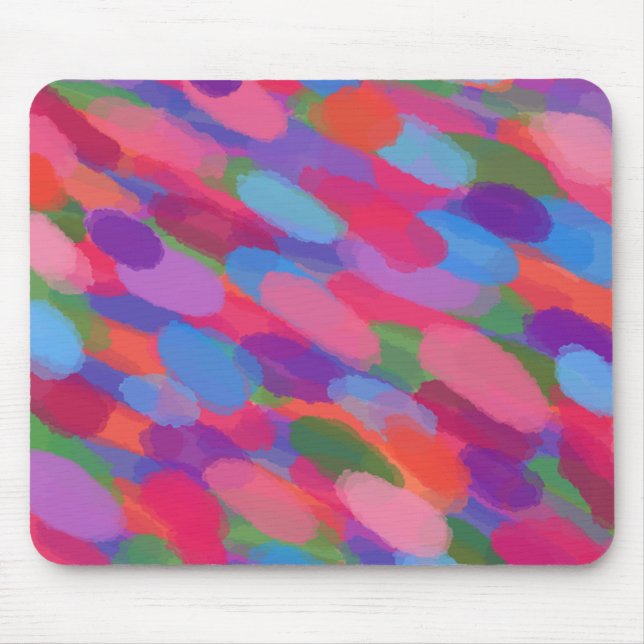Mousepad Rainbow Droplets Colorful Abstrato Patterno (Frente)