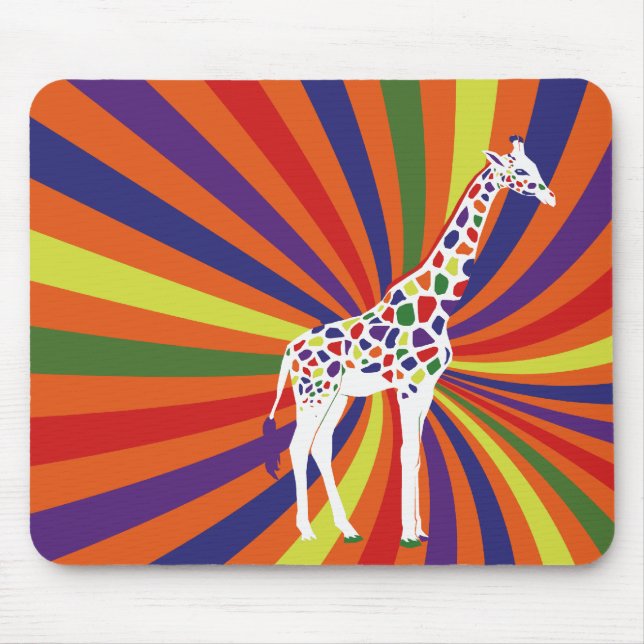 Mousepad Rainbow Giraffe Art (Frente)
