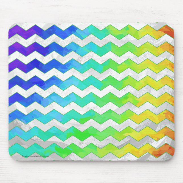 Mousepad Rainbow Icy Chevron Pattern (Frente)