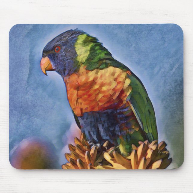Mousepad Rainbow Lorikeet Parrot Bird (Frente)