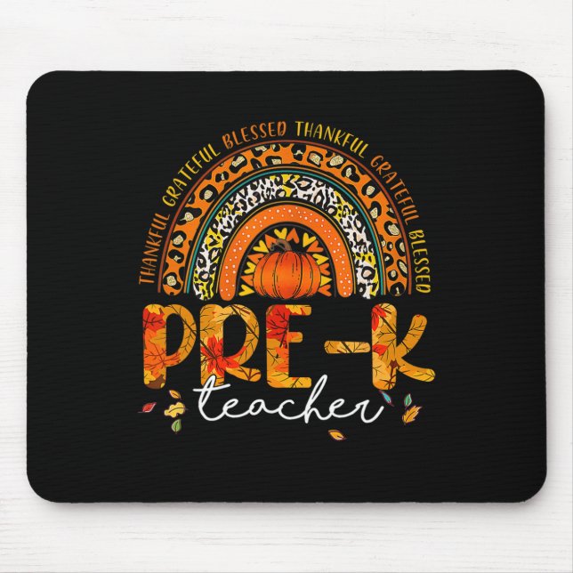 Mousepad Rainbow Obrigado Pré K Professora Cai Graças (Frente)