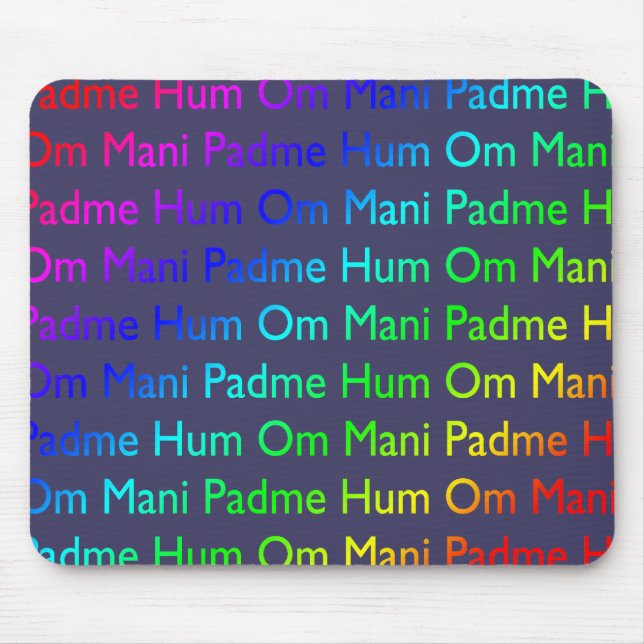 Mousepad Rainbow Om Mani Padme Hum em Roxo (Frente)