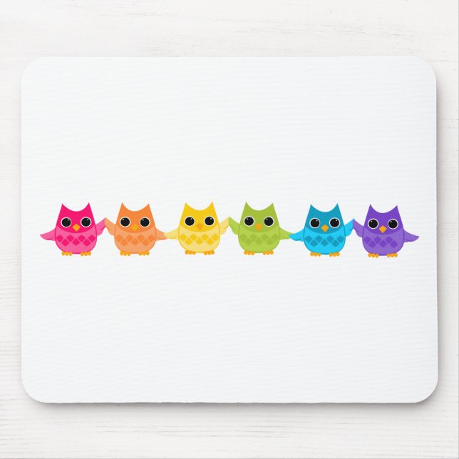 Mousepad Rainbow Owls (Frente)