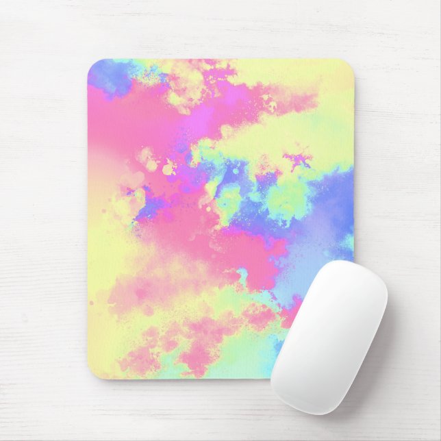 Mousepad Rainbow Paint Splatter efeito amarelo (Com mouse)
