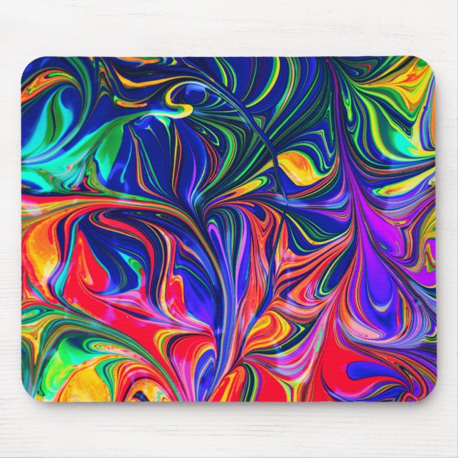 Mousepad Rainbow Swirl Trippy Glow Stick (Frente)