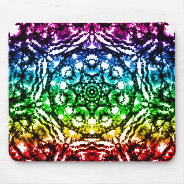 Mousepad Rainbow Tie Dye Mandala Star (Frente)