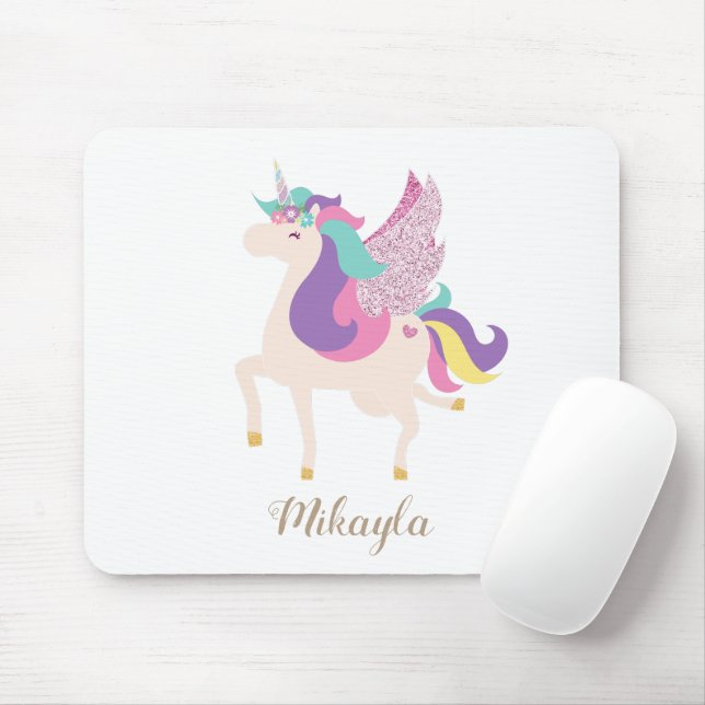 Mousepad Rainbow Unicorn Cute (Com mouse)