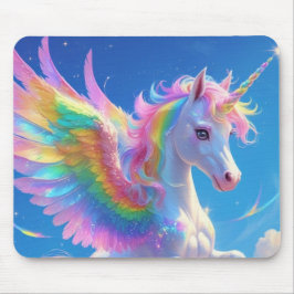 Mousepad Rainbow Winged Prancing Unicorn